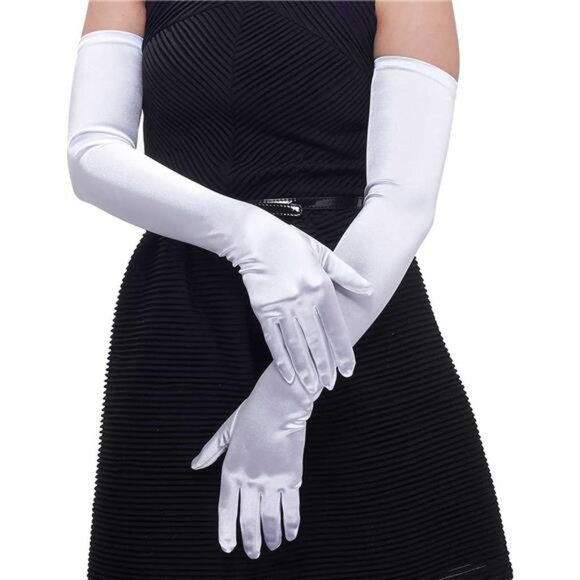 Long Opera Party Gloves for Women White - Picture 6 of 6